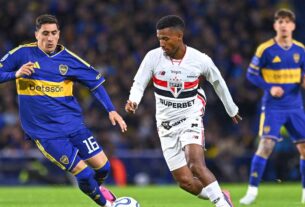 Merentiel, ex-Palmeiras, marca e Boca vence São Paulo por 1 a 0 na Bombonera pelas quartas da Sul‑Americana